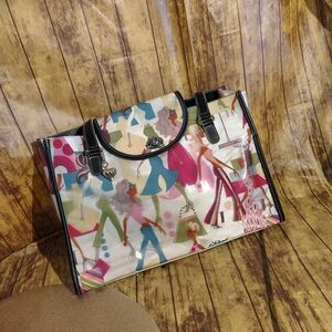 Maxx New York Multicolor Fashion-Print Tote with Black Trim